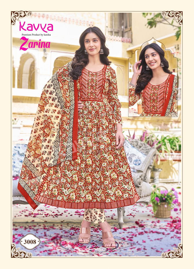 Zarina Vol 3 By Kavya Naira Cut Cotton Kurti With Bottom Dupatta Wholesale Market In Surat
